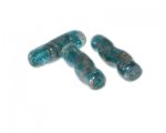 34 x 10mm Aqua Tube Lampwork Glass Bead, 3 beads 34 x 10mm Aqua Tube Lampwork Glass Bead, 3 beads