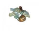 20 x 16mm Aqua / Deep Gold Twirl Lampwork Bead, 5 beads 20 x 16mm Aqua / Deep Gold Twirl Lampwork Bead, 5 beads
