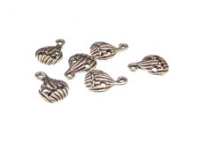 (image for) 16 x 12mm Pumpkin Silver Metal Charm, 6 charms