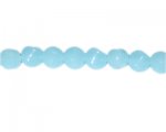 10mm Soft Turquoise Pressed Glass Pebble Semi-Opaque Bead, 13" s 10mm Soft Turquoise Pressed Glass Pebble Semi-Opaque Bead, 13" s