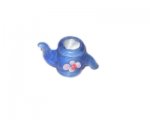 14 x 12mm Blue Teapot Lampwork Glass Bead, large hole 14 x 12mm Blue Teapot Lampwork Glass Bead, large hole