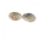 26mm White Floral Lampwork Glass Bead, 2 beads 26mm White Floral Lampwork Glass Bead, 2 beads