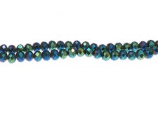 (image for) 6 x 4mm Aqua Luster Faceted Rondelle Glass Bead, 18" string