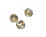 10mm Gold/Yellow/White Foil Handmade Lampwork Glass Bead, 6 bead 10mm Gold/Yellow/White Foil Handmade Lampwork Glass Bead, 6 bead