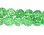 10mm Light Green Crackle Glass Bead,app.22 beads, 8" string 10mm Light Green Crackle Glass Bead,app.22 beads, 8" string