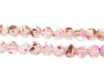 6mm Raspberry Swirl Season Glass Beads, approx. 75 beads 6mm Raspberry Swirl Season Glass Beads, approx. 75 beads