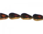 20 x 18mm Deep Gold Vintage-Style Polygon Glass Bead, approx. 6 20 x 18mm Deep Gold Vintage-Style Polygon Glass Bead, approx. 6