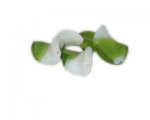 28 x 18mm Apple Green / White Twirl Lampwork Bead, 4 beads 28 x 18mm Apple Green / White Twirl Lampwork Bead, 4 beads