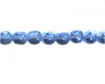 10mm Sky Blue Pressed Glass Pebble Bead, 13" string 10mm Sky Blue Pressed Glass Pebble Bead, 13" string