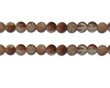 (image for) 8mm Brown/Crystal Crackle Frosted Duo Bead, approx. 36 beads