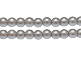 (image for) 10mm Bright Silver Glass Pearl Bead, approx. 22 beads