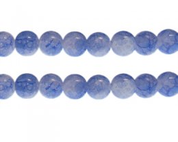 (image for) 12mm Blue Duo-Style Glass Bead, approx. 14 beads