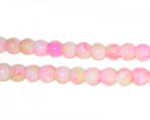 6mm Marble-Style Pink Glass Bead, approx. 72 beads 6mm Marble-Style Pink Glass Bead, approx. 72 beads