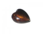 28mm Golden Brown Foil Heart Handmade Lampwork Glass Bead 28mm Golden Brown Foil Heart Handmade Lampwork Glass Bead