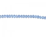 6 x 4mm Sky Blue Faceted Disc Glass Bead, 13" string 6 x 4mm Sky Blue Faceted Disc Glass Bead, 13" string
