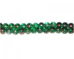 6mm Christmas Chill Abstract Glass Bead, approx. 48 beads 6mm Christmas Chill Abstract Glass Bead, approx. 48 beads