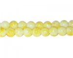 8mm Yellow Marble-Style Glass Bead, approx. 55 beads 8mm Yellow Marble-Style Glass Bead, approx. 55 beads