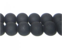 (image for) 12mm Black Semi-Matte Glass Bead, approx. 13 beads