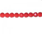 10mm Strawberry Red Faceted Round Opaque Glass Bead, 13" string 10mm Strawberry Red Faceted Round Opaque Glass Bead, 13" string