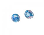 14mm Turquoise Floral Handmade Lampwork Bead, 4 beads 14mm Turquoise Floral Handmade Lampwork Bead, 4 beads