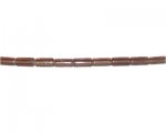 10 x 4mm Brown Pressed Glass Tube Bead, 2 x 12" strings 10 x 4mm Brown Pressed Glass Tube Bead, 2 x 12" strings
