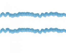 (image for) 4mm Pale Blue Semi-Opaque Bicone Glass Bead, 12" string, side drill