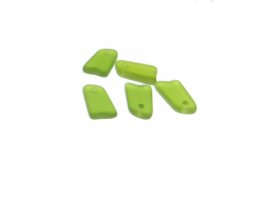(image for) 14 x 8mm Apple Green Beach Glass Tag Bead, 5 beads
