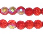 10mm Red AB Finish Fire Polish Glass Bead, approx. 1oz. bag 10mm Red AB Finish Fire Polish Glass Bead, approx. 1oz. bag