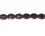 12 x 10mm Plum Faceted Oval Glass Bead, 13" string 12 x 10mm Plum Faceted Oval Glass Bead, 13" string