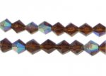 8mm Brown Bi-cone AB Finish Fire Polish Glass Bead 8mm Brown Bi-cone AB Finish Fire Polish Glass Bead