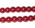 8mm Round Red Glass Pearl Bead, approx. 56 beads 8mm Round Red Glass Pearl Bead, approx. 56 beads