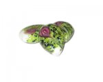 24 x 18mm White Floral Pattern Lampwork Bead, 3 beads 24 x 18mm White Floral Pattern Lampwork Bead, 3 beads