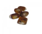 16mm Golden Brown Square Lampwork Glass Bead, 5 beads 16mm Golden Brown Square Lampwork Glass Bead, 5 beads