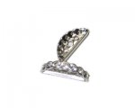 18 x 8mm 3-holed Silver Rhinestone Spacer Bar, 6 bars 18 x 8mm 3-holed Silver Rhinestone Spacer Bar, 6 bars