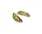 18 x 8mm 3-holed Gold Rhinestone Spacer Bar, 6 bars 18 x 8mm 3-holed Gold Rhinestone Spacer Bar, 6 bars
