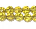 12mm Pale Gold Faceted Round Glass Bead, 13" string 12mm Pale Gold Faceted Round Glass Bead, 13" string