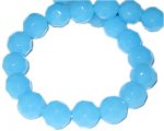 12mm Soft Turquoise Faceted Round Semi-Opaque Bead, 13" string 12mm Soft Turquoise Faceted Round Semi-Opaque Bead, 13" string
