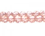 10mm Pink Faceted Round Glass Bead, 13" string 10mm Pink Faceted Round Glass Bead, 13" string