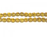 6mm Gold Faceted Round Glass Bead, 13" string 6mm Gold Faceted Round Glass Bead, 13" string