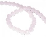 6mm Pink Faceted Round Semi-Opaque Glass Bead, 13" string 6mm Pink Faceted Round Semi-Opaque Glass Bead, 13" string