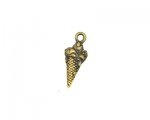 6 x 18mm Antique Gold Ice-cream Cone Metal Charm - 4 charms 6 x 18mm Antique Gold Ice-cream Cone Metal Charm - 4 charms