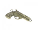 26 x 42mm Bronze Gun Pendant, fits 1mm rhinestone 26 x 42mm Bronze Gun Pendant, fits 1mm rhinestone