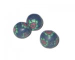 14mm Dark Blue Floral Millefiori Clay Art Bead, 10 beads 14mm Dark Blue Floral Millefiori Clay Art Bead, 10 beads