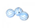 14mm Light Blue Stripe Polymer Clay Bead, 10 beads 14mm Light Blue Stripe Polymer Clay Bead, 10 beads