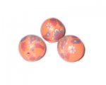 14mm Peach Floral Polymer Clay Bead, 10 beads 14mm Peach Floral Polymer Clay Bead, 10 beads