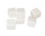 10mm White Striped Polyresin Cube Bead, approx. 30 beads 10mm White Striped Polyresin Cube Bead, approx. 30 beads