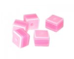 10mm Fuchsia Striped Polyresin Cube Bead, approx. 30 beads 10mm Fuchsia Striped Polyresin Cube Bead, approx. 30 beads
