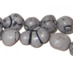 10 - 20mm Dyed Light Gray Turquoise Nuggets, approx. 26 beads 10 - 20mm Dyed Light Gray Turquoise Nuggets, approx. 26 beads