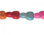 30mm Color Dyed Turquoise Flower Charm, 16" string 30mm Color Dyed Turquoise Flower Charm, 16" string