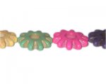 28mm Color Dyed Turquoise Wheel Cog Charm, 16" string 28mm Color Dyed Turquoise Wheel Cog Charm, 16" string